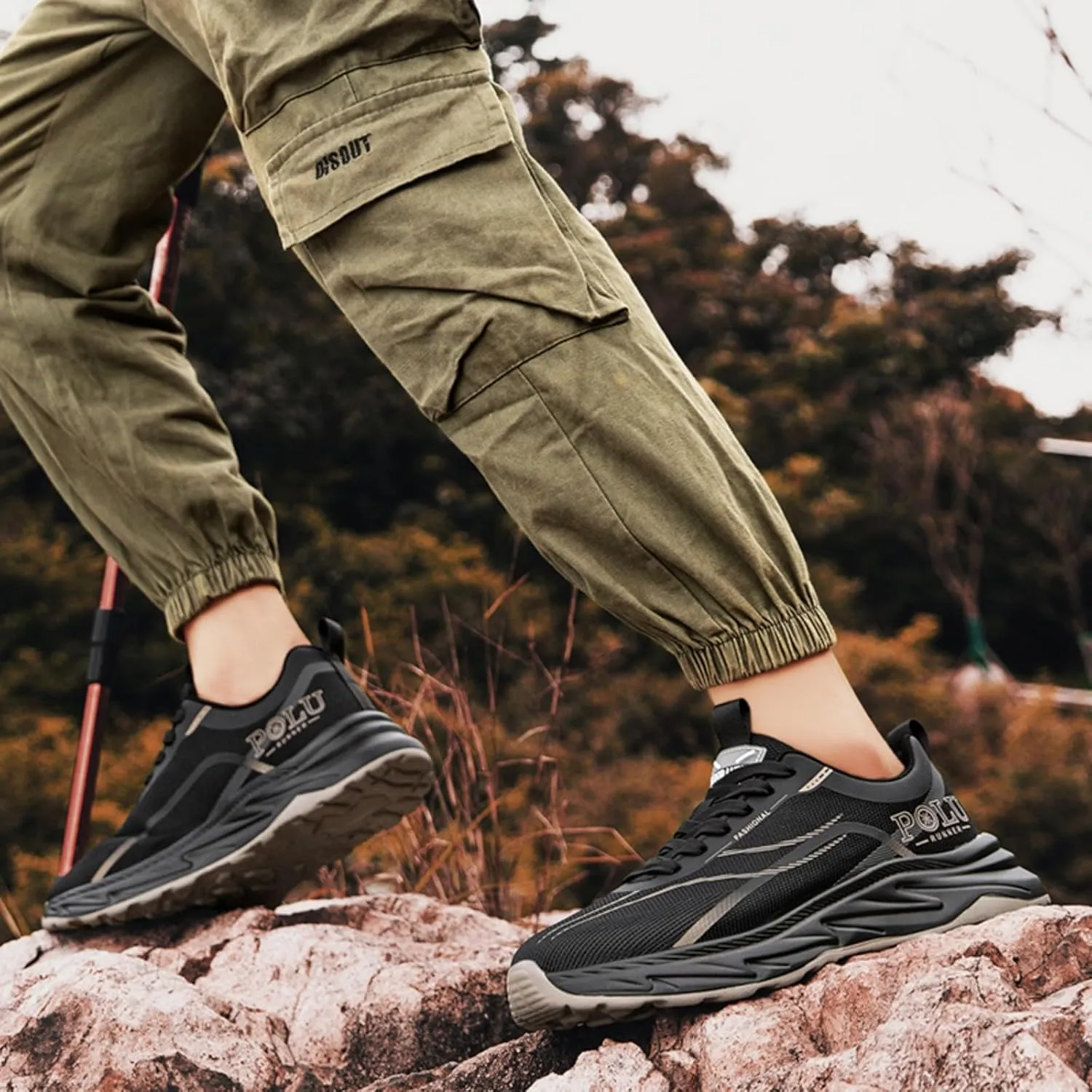 and Trendy Men's Waterproof Cloth Hiking Sports Shoes. Suitable for Outdoor Activities Like Mountain Climbing, Hiking, Fitness, Walking, as Well as Daily outings (Green,9)
