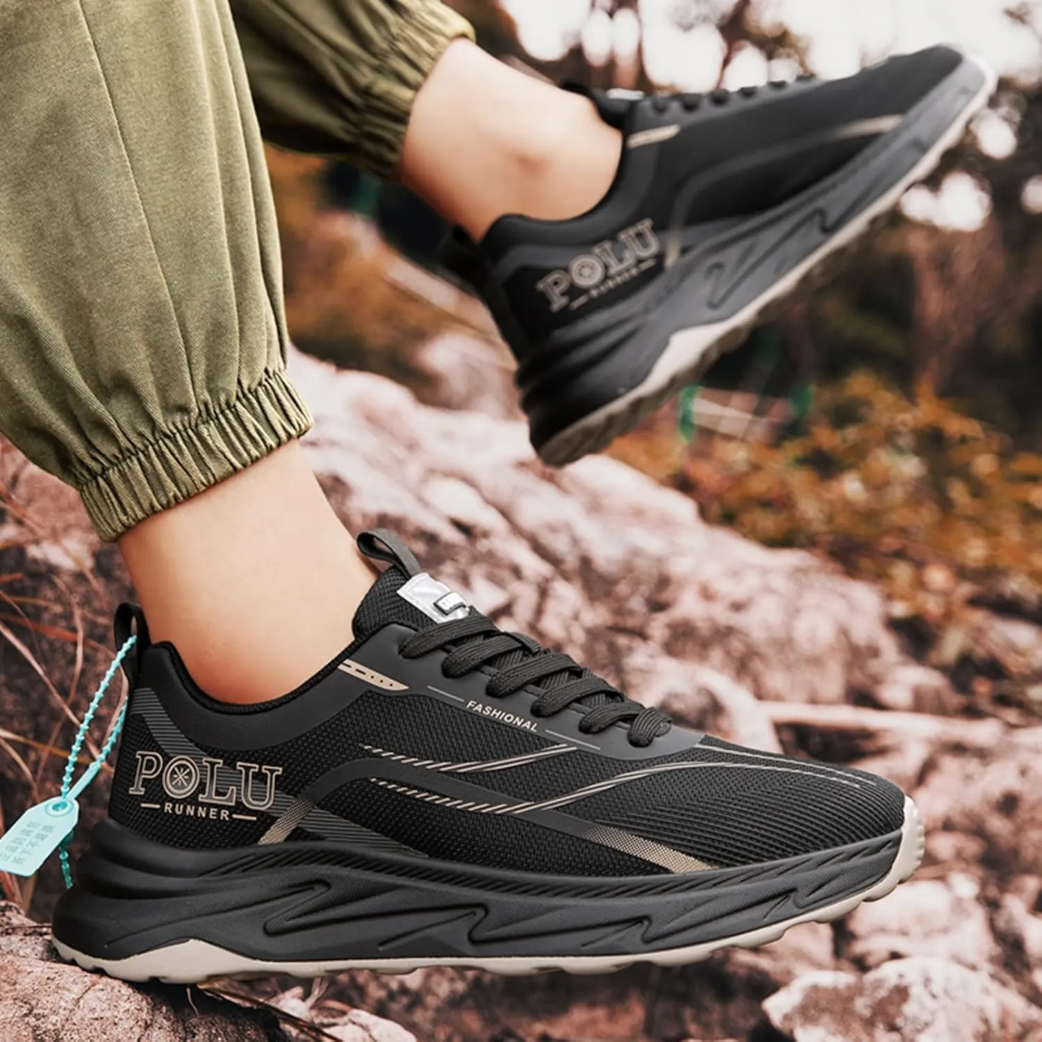 and Trendy Men's Waterproof Cloth Hiking Sports Shoes. Suitable for Outdoor Activities Like Mountain Climbing, Hiking, Fitness, Walking, as Well as Daily outings (Green,9)
