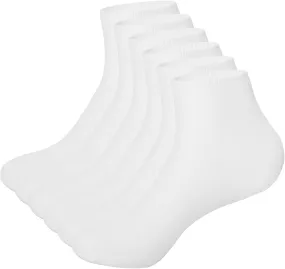 Ankle Athletic Running Socks Cushioned Breathable Low Cut Sports Tab Socks for Men and Women white(5Pairs)