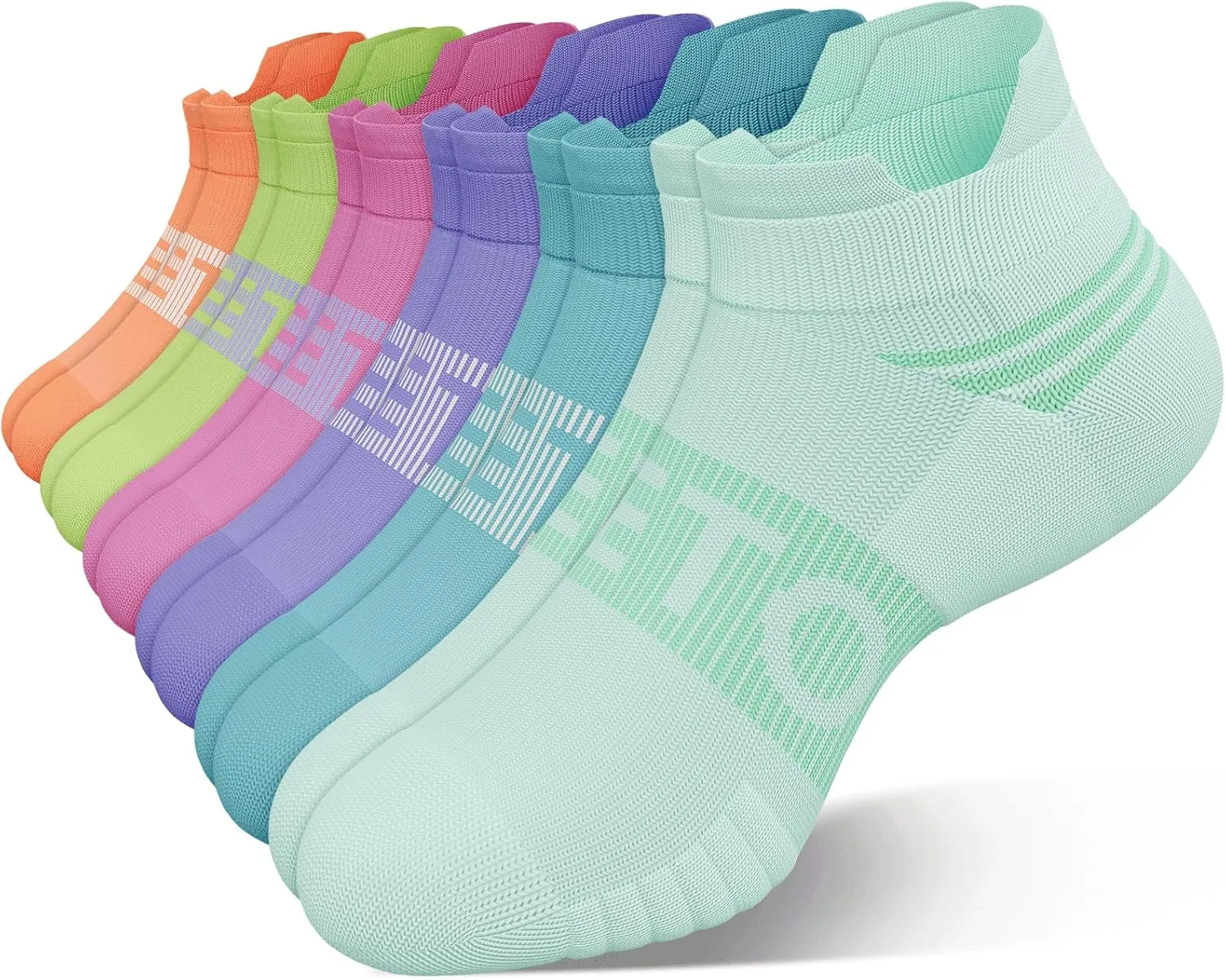 Ankle Compression Socks for Men and Women, 6 Pairs Cushioned Low Cut Athletic Running Sock with Arch Support