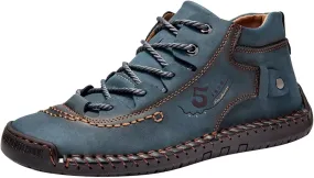 BORAMAX Mens Casual Shoes Fashion Sneakers Non Slip PU Leather Classic Walking Shoes Suit Shoes Autumn Mid Top Men Shoes