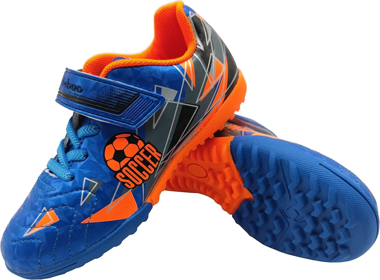 Boys Turf Shoes Soccer Indoor Trainers Football Cleats Outdoor Futsal Shoes Hook Loop for Girls (Little Kid/Big Kid)