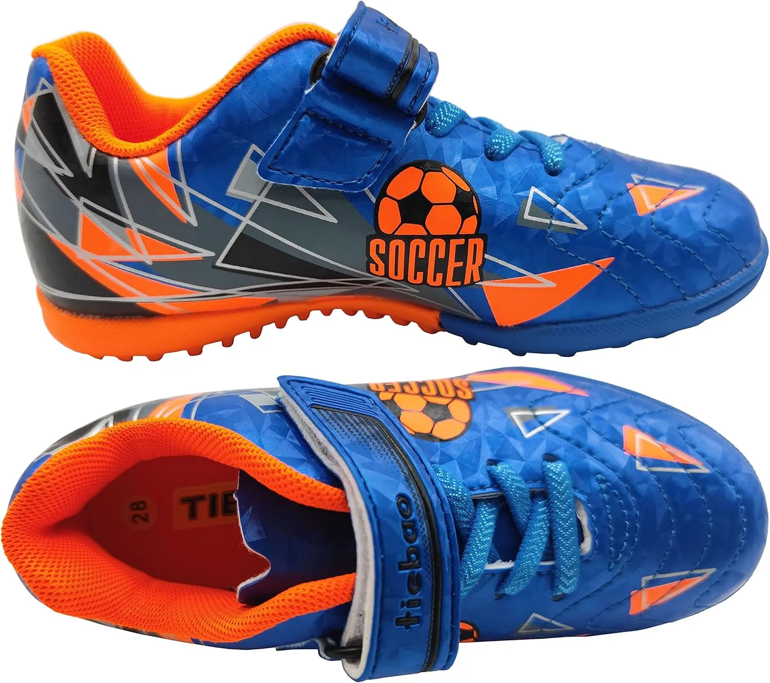 Boys Turf Shoes Soccer Indoor Trainers Football Cleats Outdoor Futsal Shoes Hook Loop for Girls (Little Kid/Big Kid)