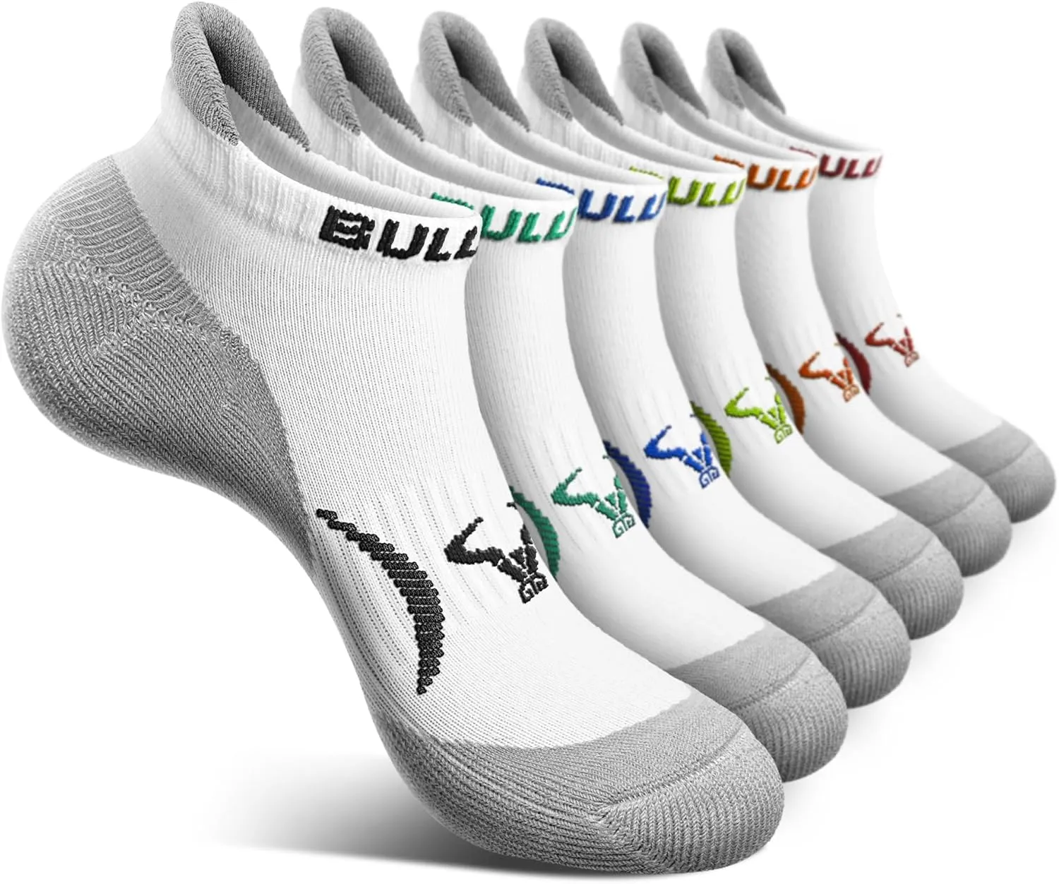 BULLIANT Men Ankle Socks,Athletic Running Socks Breathable Wicking For Men Women Cushioned Footbed Arch Supportive