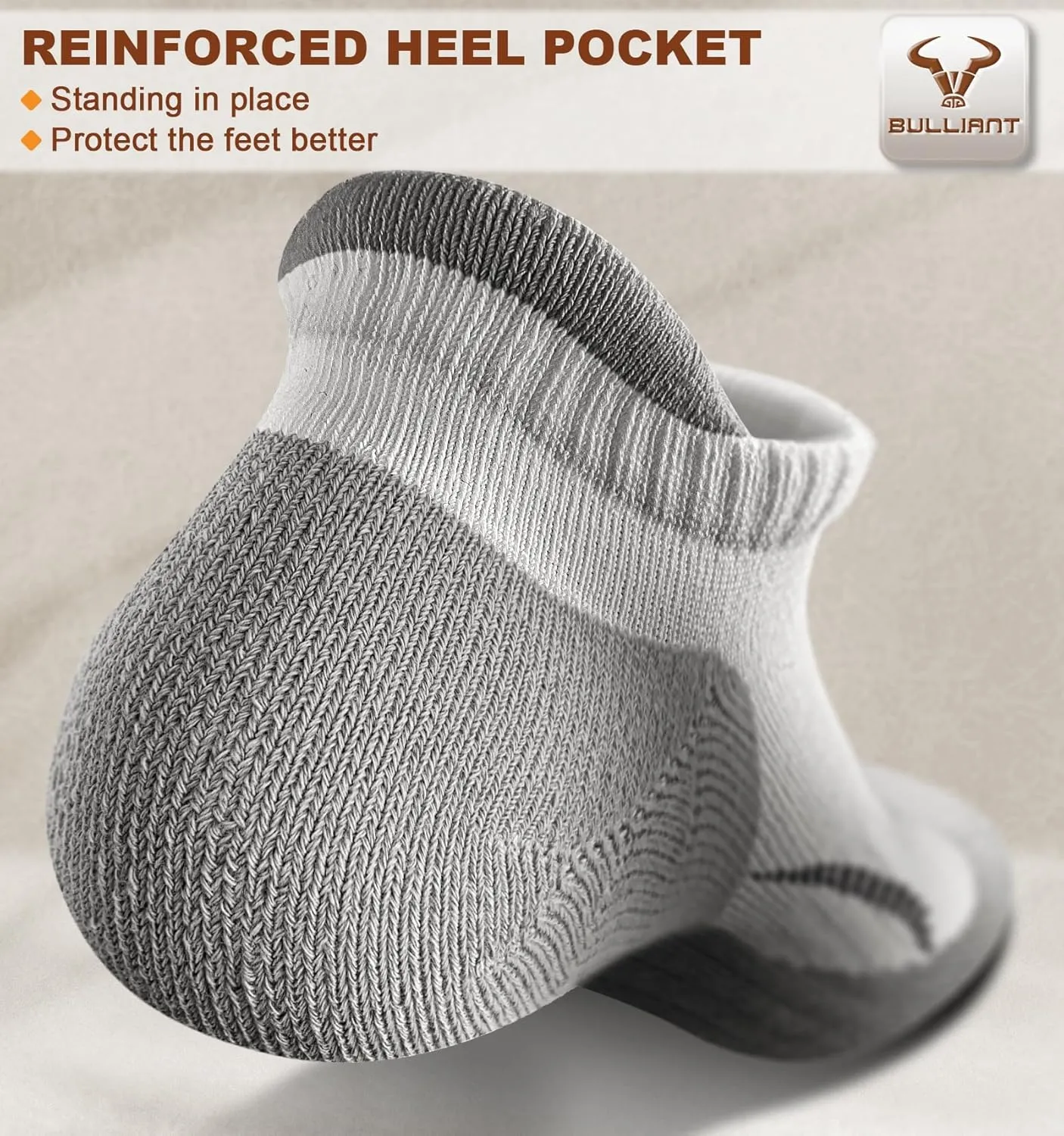 BULLIANT Men Ankle Socks,Athletic Running Socks Breathable Wicking For Men Women Cushioned Footbed Arch Supportive