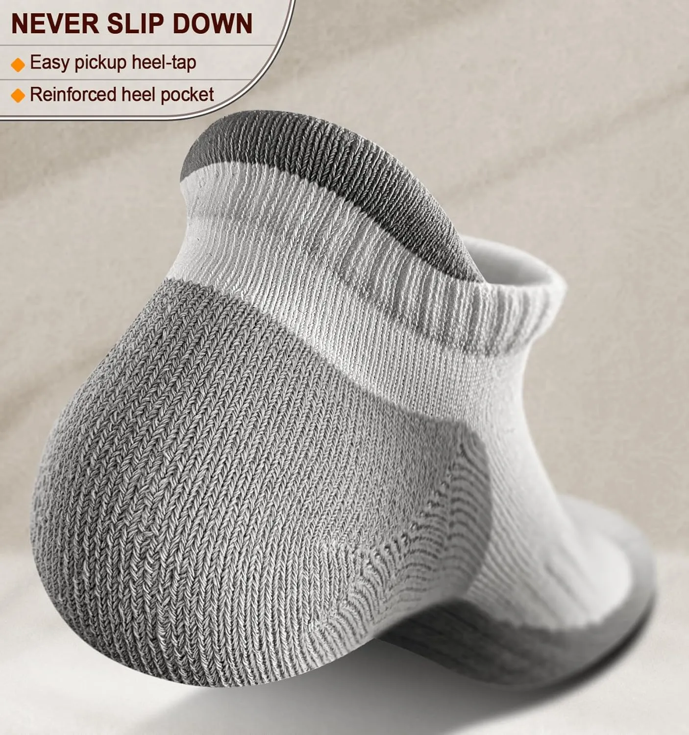 BULLIANT Running Socks Men-Athletic Ankle Wicking Socks Cushioned For Men Walking-Arch Compression Support