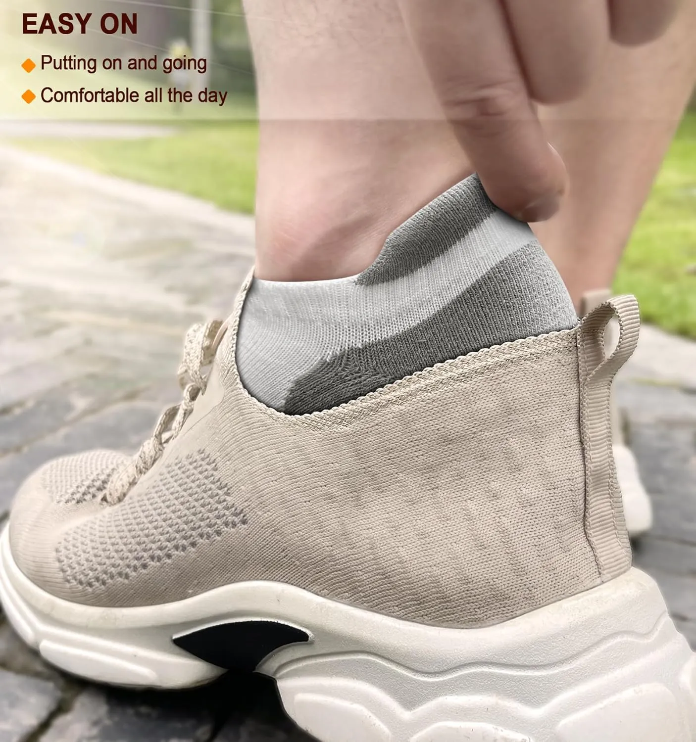 BULLIANT Running Socks Men-Athletic Ankle Wicking Socks Cushioned For Men Walking-Arch Compression Support