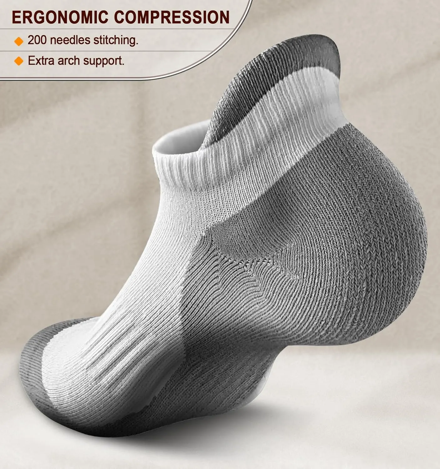 BULLIANT Running Socks Men-Athletic Ankle Wicking Socks Cushioned For Men Walking-Arch Compression Support