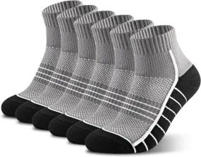 CONRAN KREMIX Athletic Running Socks Cushioned Breathable Sports Socks for Men and Women (6 Pairs)