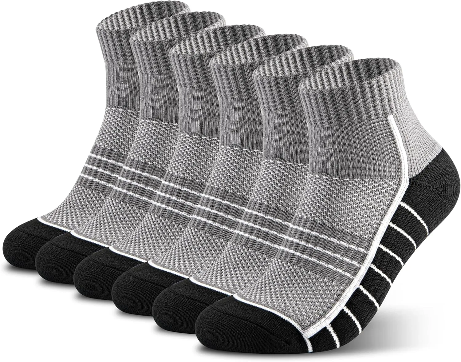 CONRAN KREMIX Athletic Running Socks Cushioned Breathable Sports Socks for Men and Women (6 Pairs)