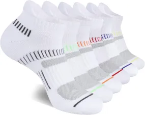 Cooplus Mens Cotton Athletic Ankle Socks Performance Cushioned Breathable Low Cut Tab Sock with Arch Support (6 Pairs)