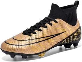 DHOVOR Boys Girls High-Top Soccer Cleats Youth Football Cleats Comfortable Turf Indoor Soccer Shoes for Kids Outdoor/Indoor/Competition/Unisex