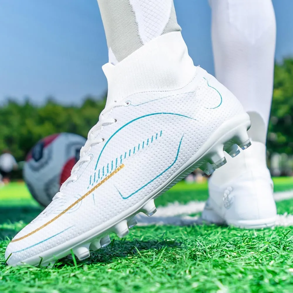 ESXGED Womens Soccer Boots Spike Shoes Mens Athletic Outdoor/Indoor Comfortable Football Shoes Running Walking Student Cleats Sneakers