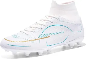 ESXGED Womens Soccer Boots Spike Shoes Mens Athletic Outdoor/Indoor Comfortable Football Shoes Running Walking Student Cleats Sneakers