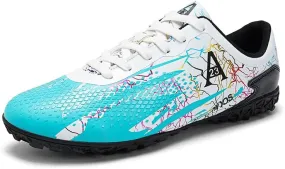 Mens Soccer Cleats Football Boots Professional Training Turf Mens Outdoor Indoor Sports Athletic Big Boy's Sneaker Indoor Shoes for Kids Soccer