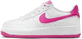 Nike Air Force 1 Big Kids' Shoes (FV5948-102, White/Laser Fuchsia) Size 6