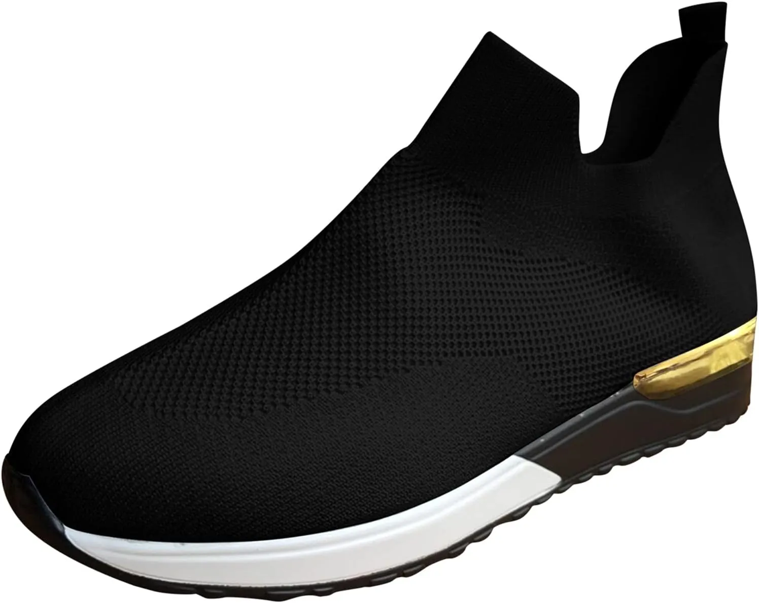 Running Shoes for Women Wide Width Women's Slip On Shoes Wide Toe Box Black Sneakers for Women Comfortable Size 11 All Black Tennis Shoes for Women Zapatos Sin Cordones para Mujer