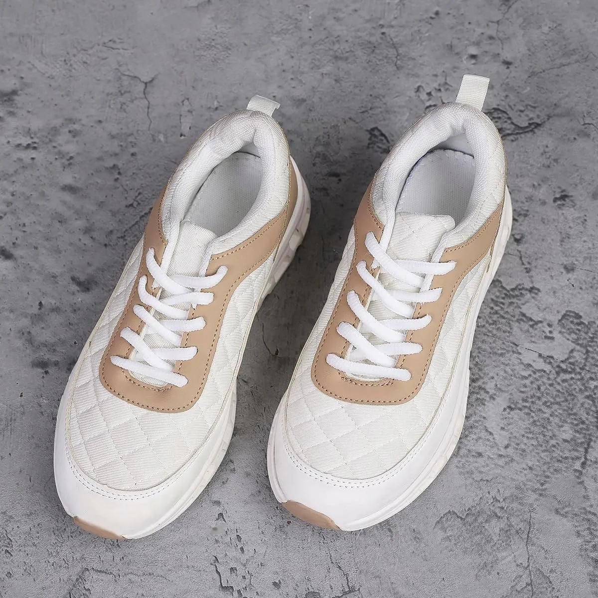 Women's Comfortable Casual Sneakers - Anti-Slip Wear-Resistant Walking Shoes, Lace-Up Outdoor Sneakers with Cushioned Soles