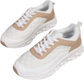 Women's Comfortable Casual Sneakers - Anti-Slip Wear-Resistant Walking Shoes, Lace-Up Outdoor Sneakers with Cushioned Soles