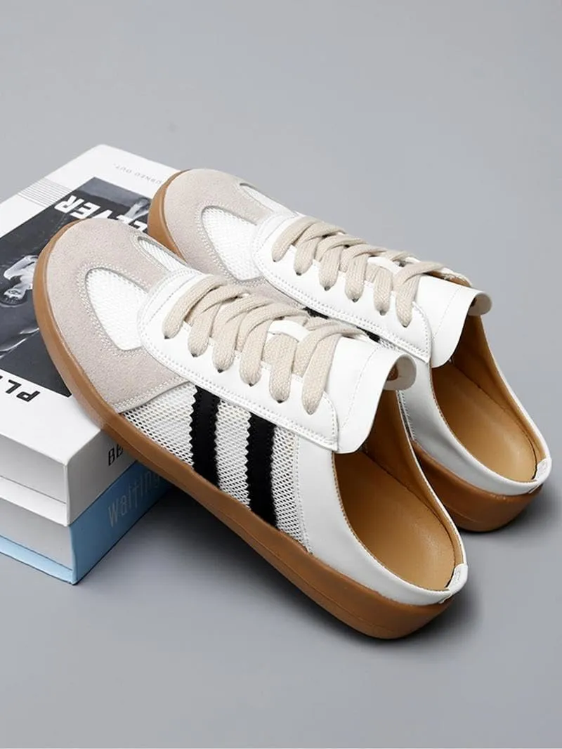 Women's Fashionable Contrast Mesh Design Lace Up Walking Shoes, Casual Slides Breathable Comfortable Sports Shoes, Female All-Match Round Toe Slip On for Daily Wear Girl