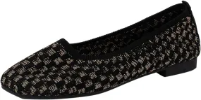 Women's Flats Knit Comfort Ballet Flats Shoes Casual Slip On Walking Shoes Lightweight Shoes for Flexible Workout