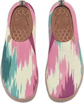 Women's Knitted Slip-on Loafers Comfortable, Light and Fashionable Sneakers Art Painted Travel Shoes